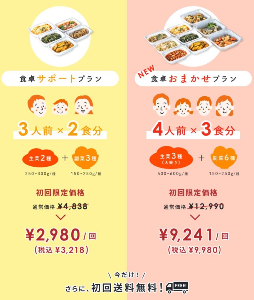 シェフの無添つくりおき料金